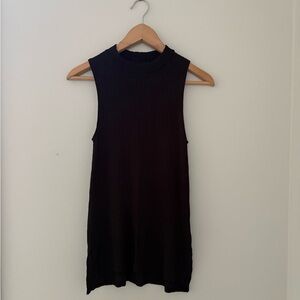 AMERICAN EAGLE Sleeveless Mock Neck Black Ribbed Top Sz XS